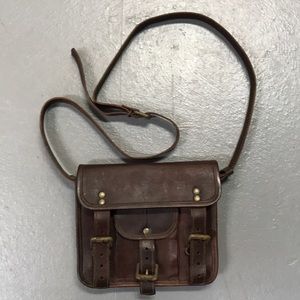 Leather shoulder bag hand made
